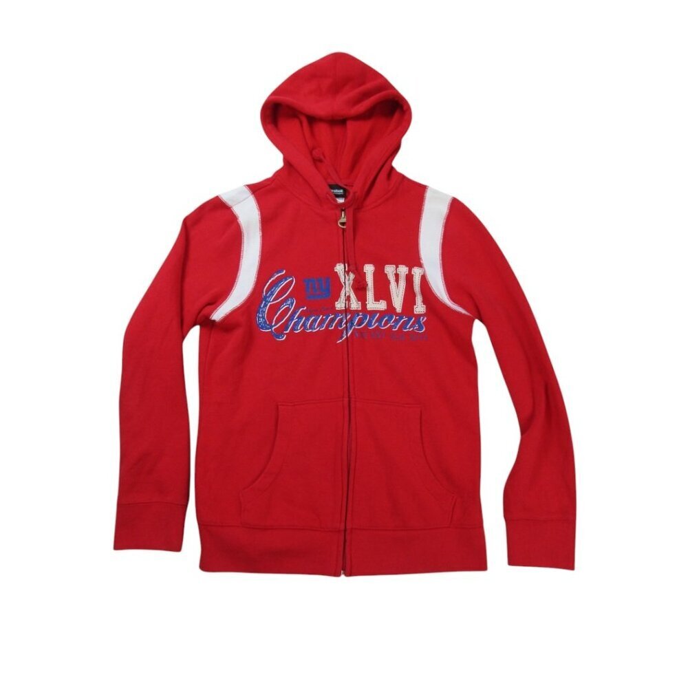 New York Giants Hoodie Womens Small Red‎ Reebok NFL Football Sports Full Zip
